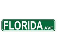 Florida Ave Street Sign, Quality Metal Sign, Florida Ave Sign Novelty Sign for Farm House Garage Wall Decor Tin Sign 16 x 4 Inch
