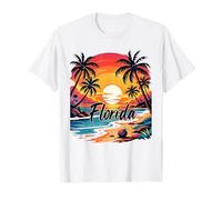Florida Beach Vacation Palm Tree Sunset Summer Florida Vibes T-Shirt
