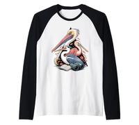 Florida Birds Pelican Bird Watch Sea Bird Raglan Baseball Tee