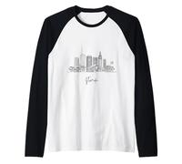 Florida East Coast Skyline US Travel Souvenirs Raglan Baseball Tee