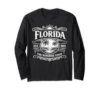 Florida Est 1845 The Sunshine State Vintage Coastal Beach Long Sleeve T-Shirt