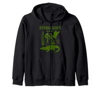 Florida Everglades National Park Vintage Illustration Zip Hoodie