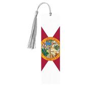 Florida Flag 5 Pc Artistic Bookmark Set for Women, Tassel Wooden Bookmarks Study Supplies