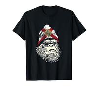 Florida Flag Bigfoot in a Beanie T-Shirt