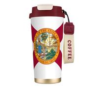 Florida Flag Double Wall Stainless Steel Vacuum Insulated Travel Mug with Splash-Proof Lid Perfect for Camping & On-The-Go