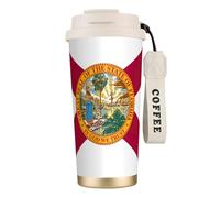 Florida Flag Double Wall Stainless Steel Vacuum Insulated Travel Mug with Splash-Proof Lid Perfect for Camping & On-The-Go