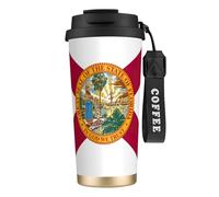 Florida Flag Double Wall Stainless Steel Vacuum Insulated Travel Mug with Splash-Proof Lid Perfect for Camping & On-The-Go