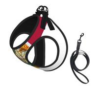 Florida Flag Print Small Dog Harness with Leash Set, No Escape Easy Walk Puppy Harnesses for Training Walking