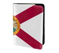 Florida flag print Travel Wallet Passport Holder Case for Family Leather Passport Cover for Men Women, Black, One Size