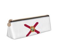 Florida Flag Print Triangular Pencil Case Large-Capacity Stationery Organizer Commute Supplies Pouch