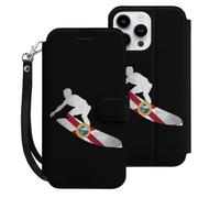 Florida Flag Skiers Mobile Phone Front Flip Cases Compatible with iPhone 15/15 Plus/15 Pro/15 Pro Max Anti-Scratch Covers