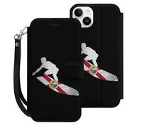 Florida Flag Skiers Mobile Phone Front Flip Cases Compatible with iPhone 15/15 Plus/15 Pro/15 Pro Max Anti-Scratch Covers