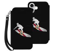 Florida Flag Skiers Mobile Phone Front Flip Cases Compatible with iPhone 16/16 Plus/16 Pro/16 Pro Max/16 E Anti-Scratch Covers