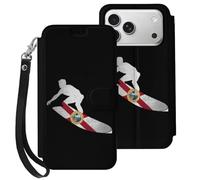 Florida Flag Skiers Mobile Phone Front Flip Cases Compatible with iPhone 17/17 Air/17 Pro/17 Pro Max Anti-Scratch Covers