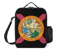 Florida Flag Trendy Lunch Bag Insulated Cold Reusable Meal Lunchbox Pouch for Office Travel