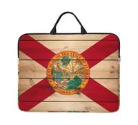 Florida Flag Wood Grain Print 14in Laptop Case Sleeve Water-Resistant Portable Notebook Cover Bag For Office