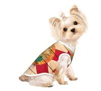 Florida Flag Wood Grain Print Dog Lightweight Shirt,Summer Cool Breathable Dog t Shirts,Pet Sleeveless Stretchy Clothes