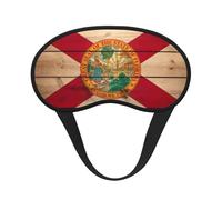 Florida Flag Wood Grain Print Sleep Mask for Side Sleepers Cute Blackout Eye Mask Shades Cover for Home or Travel