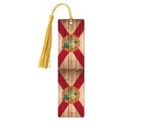 Florida Flag Wood Grain Tassel Bookmarks Set for Women, 5 Pc Wooden Book Study Supplies Accessories for Reading