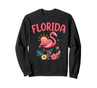 Florida Flamingo Tropical Plant Summer Vacation Beach Sunset Sweatshirt