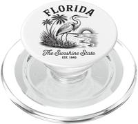 Florida Heron Shirt Vintage Sunset Scene The Sunshine State PopSockets PopGrip for MagSafe