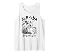 Florida Heron Shirt Vintage Sunset Scene The Sunshine State Tank Top