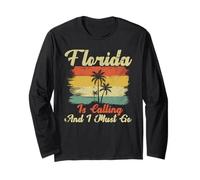 Florida is Calling and I Must Go Funny Summer Vacation Beach Long Sleeve T-Shirt