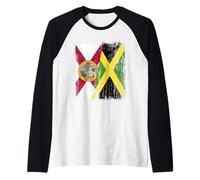Florida Jamaica Half Flag Floridian Jamaican Heritage Raglan Baseball Tee