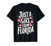 Florida Just A Girl From Florida USA State Hearts T-Shirt