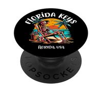 Florida Keys Funny Skeleton in the Hot Sun Design PopSockets Adhesive PopGrip