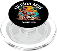 Florida Keys Funny Skeleton in the Hot Sun Design PopSockets PopGrip for MagSafe