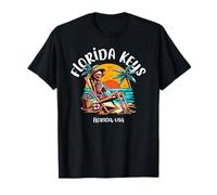 Florida Keys Funny Skeleton in The Hot Sun Design T-Shirt
