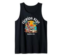 Florida Keys Funny Skeleton in The Hot Sun Design Tank Top