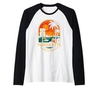 Florida Keys Mile 0 Shirt Highway Sign Sunset Bridge Raglan Baseball Tee
