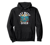 Florida Keys Snorkeling Vintage Key West Dive Badge Pullover Hoodie