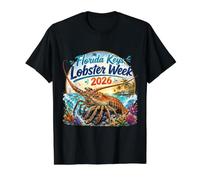 Florida Keys Spiny Lobster sea Bugs, Sunset, Front and Back Value Graphic T-Shirt, Men, Black, M