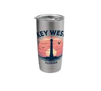 Florida Lighthouse Sunset Birds Key West Stainless Steel Insulated Tumbler