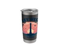 Florida Lighthouse Sunset Birds Key West Stainless Steel Insulated Tumbler