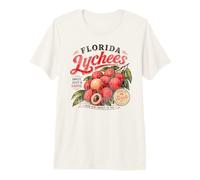 Florida Lychees Distressed Retro Exotic Fruit Design Premium T-Shirt