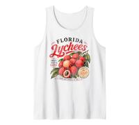 Florida Lychees Distressed Retro Exotic Fruit Design Tank Top