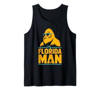 Florida Man Bigfoot Funny Sunglasses Silhouette Tank Top