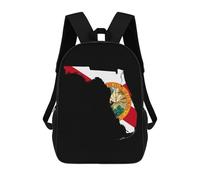 Florida Map Flag Funny 17" Backpack Lightweight Daypack Laptop Bag for Travel Hiking Camping