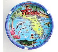Florida Map Full Wrap Porcelain Ashtray 5"