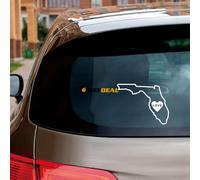 Florida Map Outline Love Heart Sticker Decal Vinyl Home - 2 Pack White 10.2cm - for Car Boat Laptop Cup No Background Die-Cut