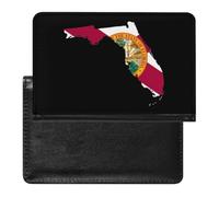 Florida Map with Flag Passport Holder for Travel Cover Wallet