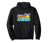 Florida Miami City Skyline Vintage Nostalgia Retro Sunset Pullover Hoodie