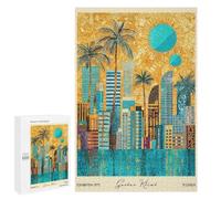 Florida Miami Gustav Klimt - Adult Tabletop Puzzle, 1000 PCS, Relaxing Home Activity - for Mindful Leisure