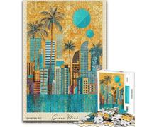 Florida Miami Gustav Klimt Wooden Jigsaw for Adults | For home use: Adult Jigsaw Puzzle - solo or shared puzzle time alone or together.