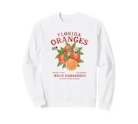 Florida Oranges Retro Label State Fruit Distressed Sweatshirt