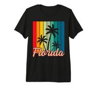 Florida Palm Tree Vintage Sunset Tropical Summer Vacation Premium T-Shirt